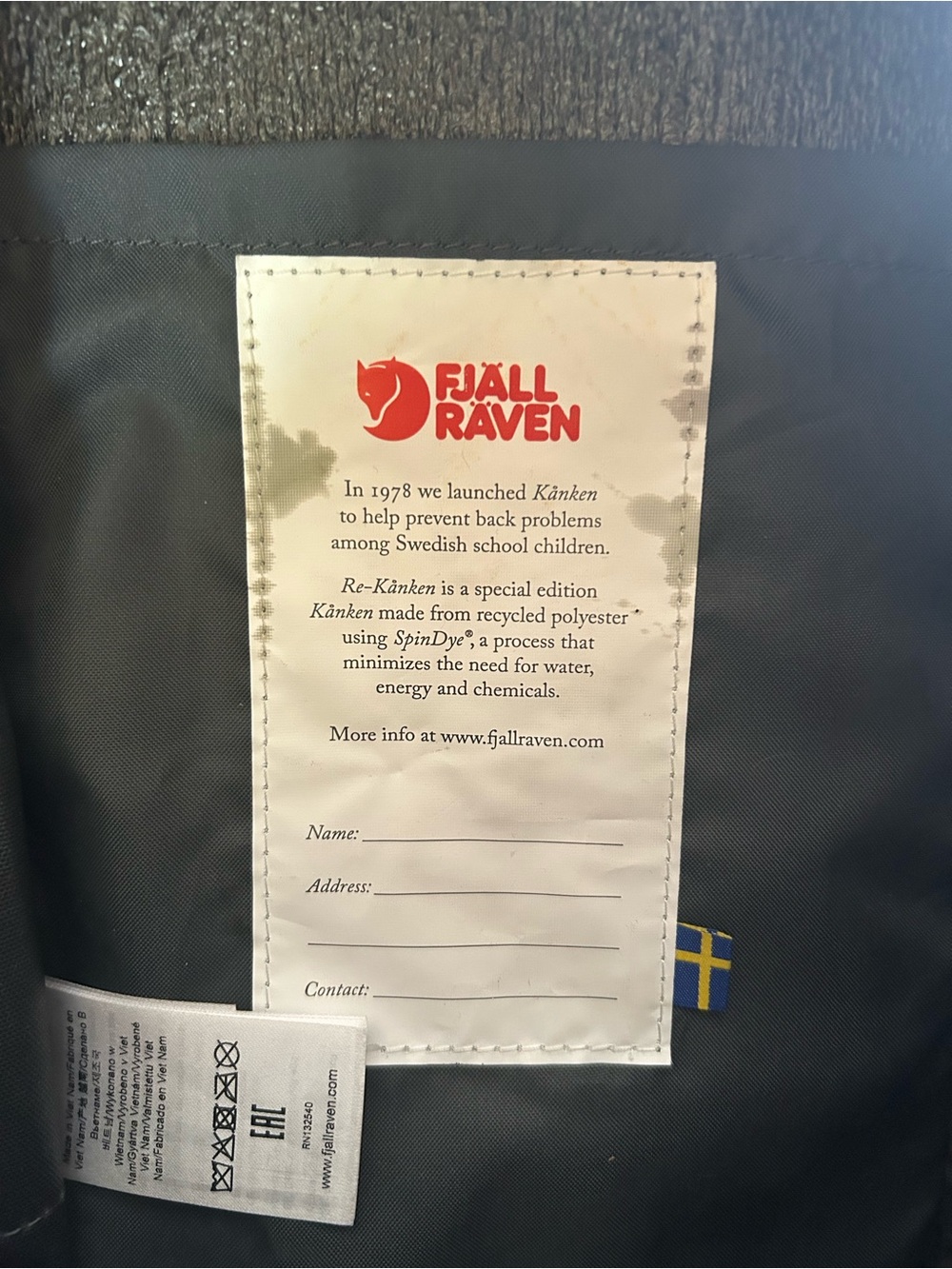 Fjallraven Kånken Mini Dark Blue Backpack - Picture 5 of 5